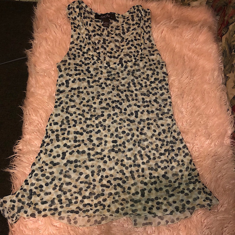 Gold and black Polka dot tank top